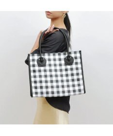 UNBILLION cachecache チェック柄ポリプロピレンシートトートバッグ