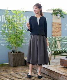 Tiaclasse 【洗える】チェック柄ハンカチスリーブブラウス