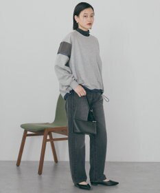 AMERICAN HOLIC 異素材ドロスト配色プルオーバー