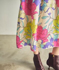 GRACE CONTINENTAL フラワープリントテーラーワンピース