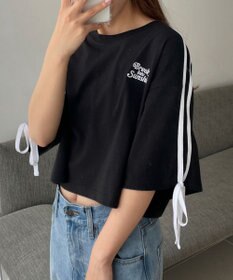 WEGO 2ラインリボングラフィックショートT