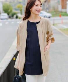 Tiaclasse 【洗える】シアーロングブルゾン