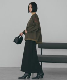 AMERICAN HOLIC 異素材ドロスト配色プルオーバー