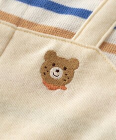 MIKI HOUSE HOT BISCUITS 【70-80cm】 ボーダー柄 重ね着風  カバーオール