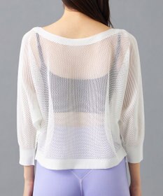 Chacott 【ノーソーイングニット】7分袖メッシュニットTシャツ