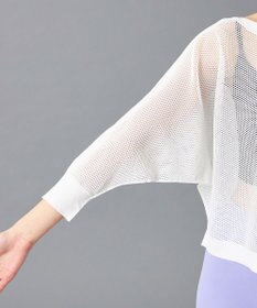 Chacott 【ノーソーイングニット】7分袖メッシュニットTシャツ