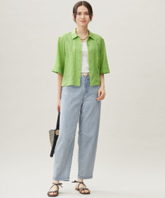 自由区 L 【19号サイズまで展開】ウスカルデニムダーツカーブ パンツ