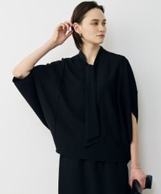 ICB 【先行予約】 FluidBackSatin ドルマンスリーブボウタイブラウス