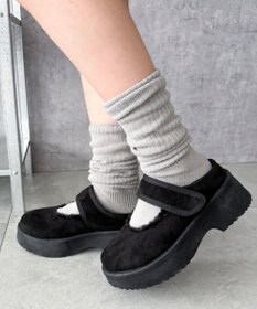 WEGO ムートンタッチメリージェーンシューズ