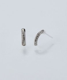 Phoebe 【金属アレルギー対応】テクスチャードスパークビジューピアス/ニッケルフリー シルバー