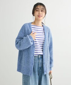 Green Parks ベロアモールＶネックカーディガン