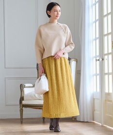 自由区 L ポリエステルホールガーメントラグランボタン ニット