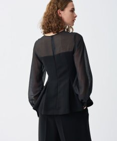 uncrave 【防シワ・洗濯機洗い可】ウォッシャブルダブルクロス ビスチェ ブラウス