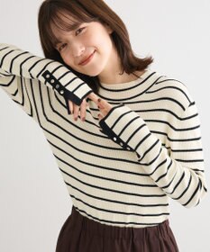 Green Parks 袖口金釦リブニットプルオーバー