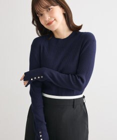 Green Parks 袖口金釦リブニットプルオーバー