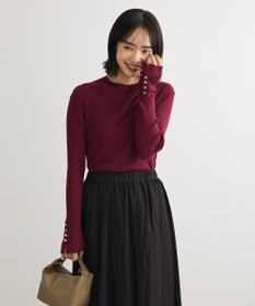 Green Parks 袖口金釦リブニットプルオーバー