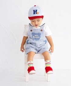 MIKI HOUSE HOT BISCUITS 【44-54cm】 ストライプ ロゴメッシュキャップ