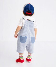 MIKI HOUSE HOT BISCUITS 【44-54cm】 ストライプ ロゴメッシュキャップ