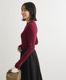 Green Parks 袖口金釦リブニットプルオーバー