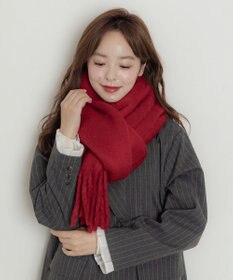 WEGO 【マフラー/ユニセックス着用】ワイドフリンジストール