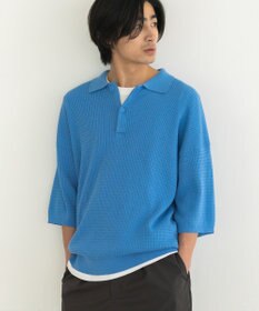 CRAFT STANDARD BOUTIQUE 透かし編み半袖ニットポロシャツ