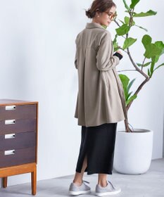 Tiaclasse 【洗える】ウール調パールボタンシャツチュニックブラウス