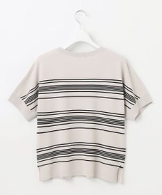 J.PRESS LADIES L 【洗える】レーヨンエリートストレッチ ボーダー ドルマン ニット