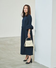 #Newans 【セレモニーにも】〈亀恭子さんコラボ〉ボリュームスリーブロングワンピース