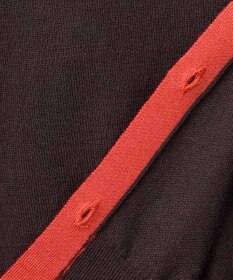 23区 L 【洗える】サステナブルウール バイカラー カーディガン