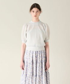 GRACE CONTINENTAL ラメシアーパフニットトップ