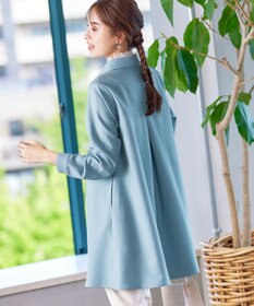 Tiaclasse 【洗える】ウール調パールボタンシャツチュニックブラウス