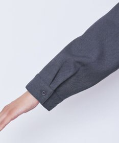 Tiaclasse 【洗える】ウール調パールボタンシャツチュニックブラウス