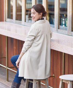 Tiaclasse 【洗える】ウール調パールボタンシャツチュニックブラウス