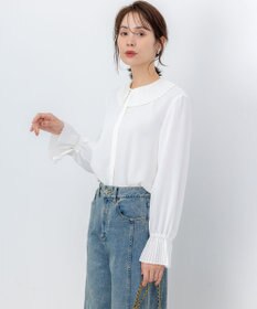 組曲 S ライトデシン プリーツブラウス