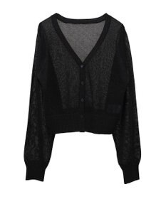 earth music&ecology シアーラメＶネックカーディガン