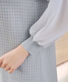 Tiaclasse L 【新色追加・洗える】シアーチェック柄ニットチュニック