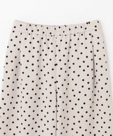 ANY 【洗濯機可能/ウエストゴム/ポケット付】リネンライク ドット柄パンツ