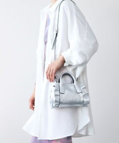 INTER-CHAUSSURES 【RIPANI】メタリックレザーフリルデザインミニバッグ