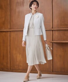 23区 L 【セットアップ対応】ライトシャインツイード ノーカラージャケット