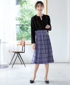 Tiaclasse L 【新色追加・洗える】バンドカラー2WAYタックブラウス