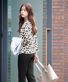 Tiaclasse L 【新色追加・洗える】バンドカラー2WAYタックブラウス