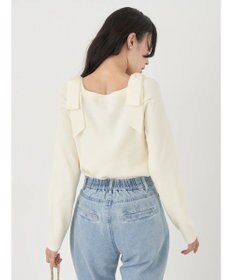 earth music&ecology 肩リボンニットプルオーバー