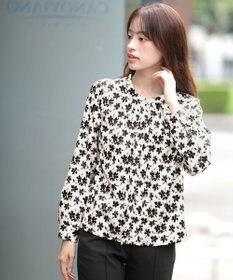 Tiaclasse L 【新色追加・洗える】バンドカラー2WAYタックブラウス