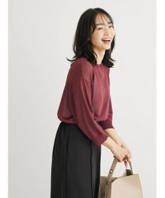 Green Parks ・ＥＬＥＮＣＡＲＥ　ＤＵＥバックパールシアー５分ニット