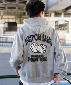 WEGO 【裏起毛/ユニセックス着用ITEM】リラックスフィットグラフィックパーカー