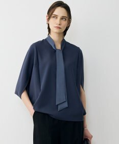 ICB 【先行予約】 FluidBackSatin ドルマンスリーブボウタイブラウス