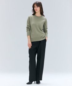 BEIGE， 【洗える】POMPE / ウールカシミヤ配色ラインクルーネックニット