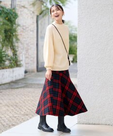 ANY 【ウエストゴム・洗える】タータンマーメイドスカート