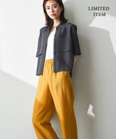 ICB L 【WEB限定・接触冷感・速乾・洗える】シルキーツイル 半袖クロップドシャツ