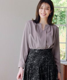 Tiaclasse L 【新色追加・洗える】バンドカラー2WAYタックブラウス